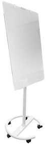 Tabla flipchart magnetica, pe roti, din sticla, 70x100 cm