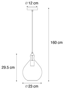 Lampă suspendată modernă aurie cu sticlă ambră - Traditional