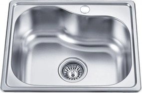 Chiuveta inox Inter Ceramic Alpaca cu o cuva finisaj crom lucios 47.5x40 cm