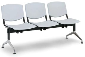 Bancă de design din plastic, 3 locuri, neagră