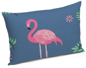 Set Alcam 2 perne microfibra 50x70 cm si pilota matlasata 220x200 cm, Pink Flamingo