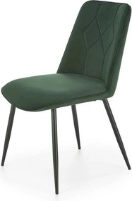 Scaun K539, verde inchis/negru, stofa catifelata/metal, 50x62x84 cm