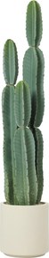 HOMCOM Plantă artificială cactus cu 3 tulpini din EVA, cu ghiveci din PP, decor pentru living, 25 x 25 x 111 cm, verde | Aosom Romania