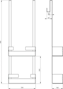 Etajera pentru cabină tip C seria Mokko ADM_A54K