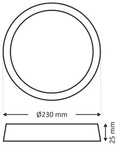 Plafonieră LED 18W/230V 3000/4000/6500K Ø 23 cm, bej