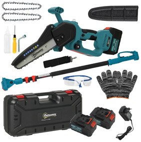 Outsunny Mini troncăouă uzdingțăță 8 polec 6000mAh 580W elăguęu un fil pour branches și jardin perche telescopique bleu | Aosom Romania