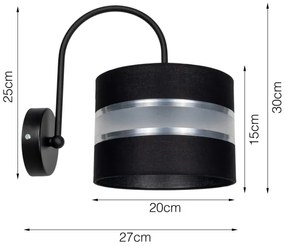 Aplică CORAL 1xE27/60W/230V neagră