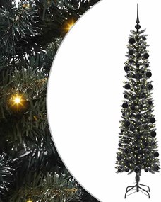 vidaXL Brad de Crăciun artificial Verde 210 cm PVC și Plastic și Oțel