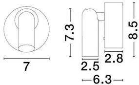 Aplica alba cu spot LED directionabil PICTOR