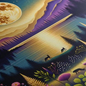 Tablou peisaj nocturn magic cu lună