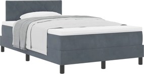 vidaXL Pat cu arcuri cu saltea Gri închis 120 x 190 cm Catifea