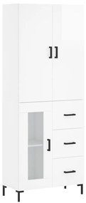 3195957 vidaXL Dulap înalt, alb extralucios, 69,5x34x180 cm, lemn compozit