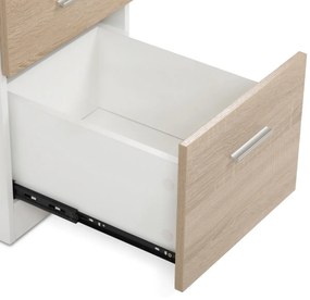 Masă de birou 3218 SON, alb și stejar sonoma