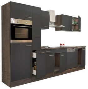 Mobilă de bucătărie Yorki 310, corp din stejar Yorki, cu față antracit satinat