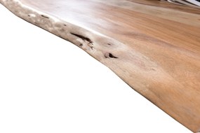 Masa dreptunghiulara cu blat din lemn de salcam Tables&amp;Co 220x100 cm maro/argintiu