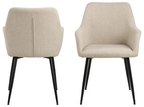 Set de scaune de sufragerie bej cu cotiere 2 buc. tapițat Lizzy – Actona