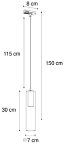 Lampă suspendată modernă neagră pentru sistem de șină monofazată - Iconic Lloyd