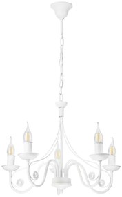 Lustră pe lanț DONATO 5xE14/40W/230V alb