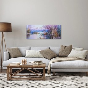 Tablou - Sosirea toamnei, pictură în ulei (120x50 cm)