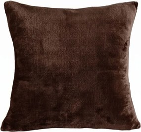 decoDoma Set de 2 fețe pernuțe din micropluș de culoarea ciocolatei 40 x 40 cm