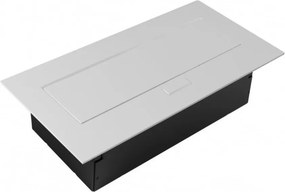 Priză încorporabilă în blat GTV, 2 prize Schuko, USB A + C, alb, 265 x130 mm Aluminiu/ plastic, Alb, L:265 mm; l:130 mm; H:110 mm