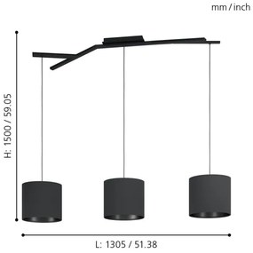 Lustră pe cablu BALNARIO 3xE27/40W/230V Eglo 39886