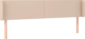 vidaXL Tăblie pat cu aripioare cappuccino 203x16x78/88 cm piele eco