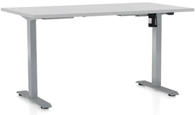 Masa inaltime reglabila OfficeTech A, 120 x 80 cm, bază gri, gri deschis