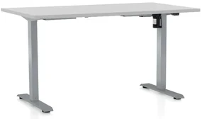 Masa inaltime reglabila OfficeTech A, 120 x 80 cm, bază gri, gri deschis