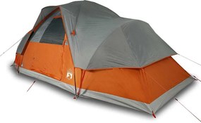vidaXL Cort de familie cupolă, 9 persoane, portocaliu, impermeabil