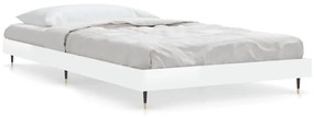 832199 vidaXL Cadru de pat, alb extralucios, 90x190 cm, lemn prelucrat