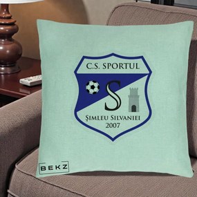 Perna Personalizata CS Sportul Simleu Silvaniei 2007, 40x40 cm, Verde Menta, Husa Detasabila, Perna Inclusa, BEKZ®