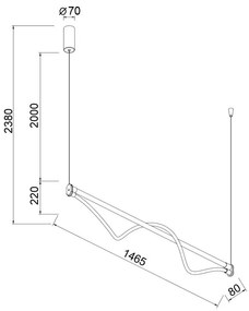 Lustra suspendata LED design minimalist FUGAZ negru MA-8951