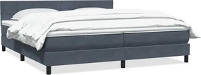 vidaXL Pat box spring cu saltea, gri închis, 180x210 cm, catifea
