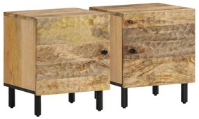 Noptiere, 2 buc., 40x33x46 cm, lemn masiv de acacia