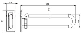 Bara suport ajutatoare rabatabila 60 cm Deante Lehnen crom lucios 600 mm