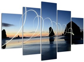 Tabloul - plaja în apus de soare (150x105 cm)