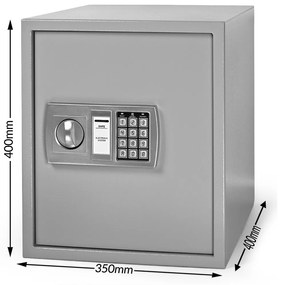 Seif electronic mobilier Usa de 4 mm Otel Gri 35 x 40 x 40 cm inclusiv baterii