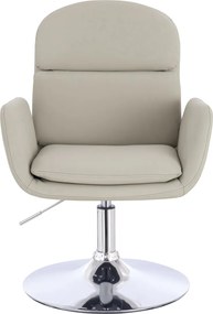 HR480N Scaun Ecru Piele Ecologica Premium Soft cu Bază Cromata