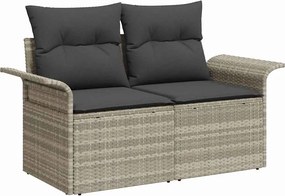 vidaXL Canapea de grădină Gri deschis 141 x 62 x 69cm poliratan