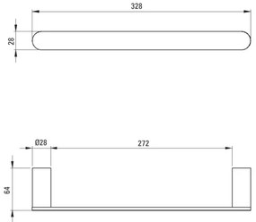 Deante ADR_0611 - Suport prosoape de perete ROUND, 32,8 cm, crom lucios