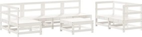 vidaXL Set mobilier relaxare grădină, 8 piese, alb, lemn masiv de pin