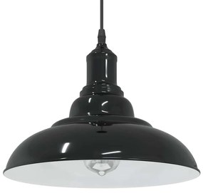 vidaXL Lampă suspendată reglabilă pe înălțime E27 negru lucios metal