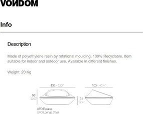 Fotoliu lounge design modern, exterior, interior, UFO LOUNGE CHAIR 63001 Vondom