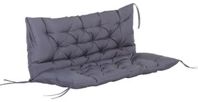 Outsunny Pernă pentru Scaun și Spătar pentru Bancă de Grădină leagăn canapea 2 Locuri Mare Confort 132 x 110 x 10 cm Gri | Aosom Romania