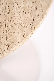 Masa de cafea Traverso travertin/alb ø40/h45 cm