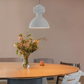 Lampă industrială suspendată mică alb mat - Sicko