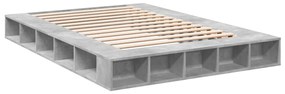 3280464 vidaXL Cadru de pat, gri beton, 160x200 cm, lemn prelucrat