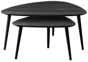 Măsuțe de cafea negre 2 buc. 70x100 cm Adda – Unique Furniture