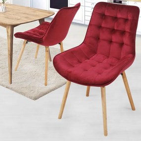 Set de scaune matlasate, roșu închis, 2 buc.